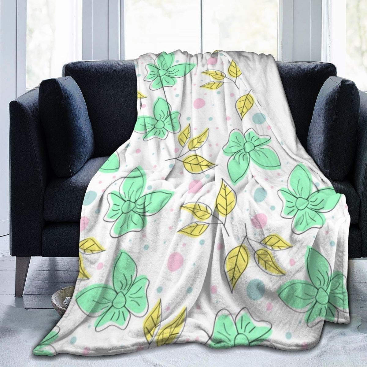 Mantas De Lana De Color Verde Oscuro Para Niños, Mantas Gruas Y