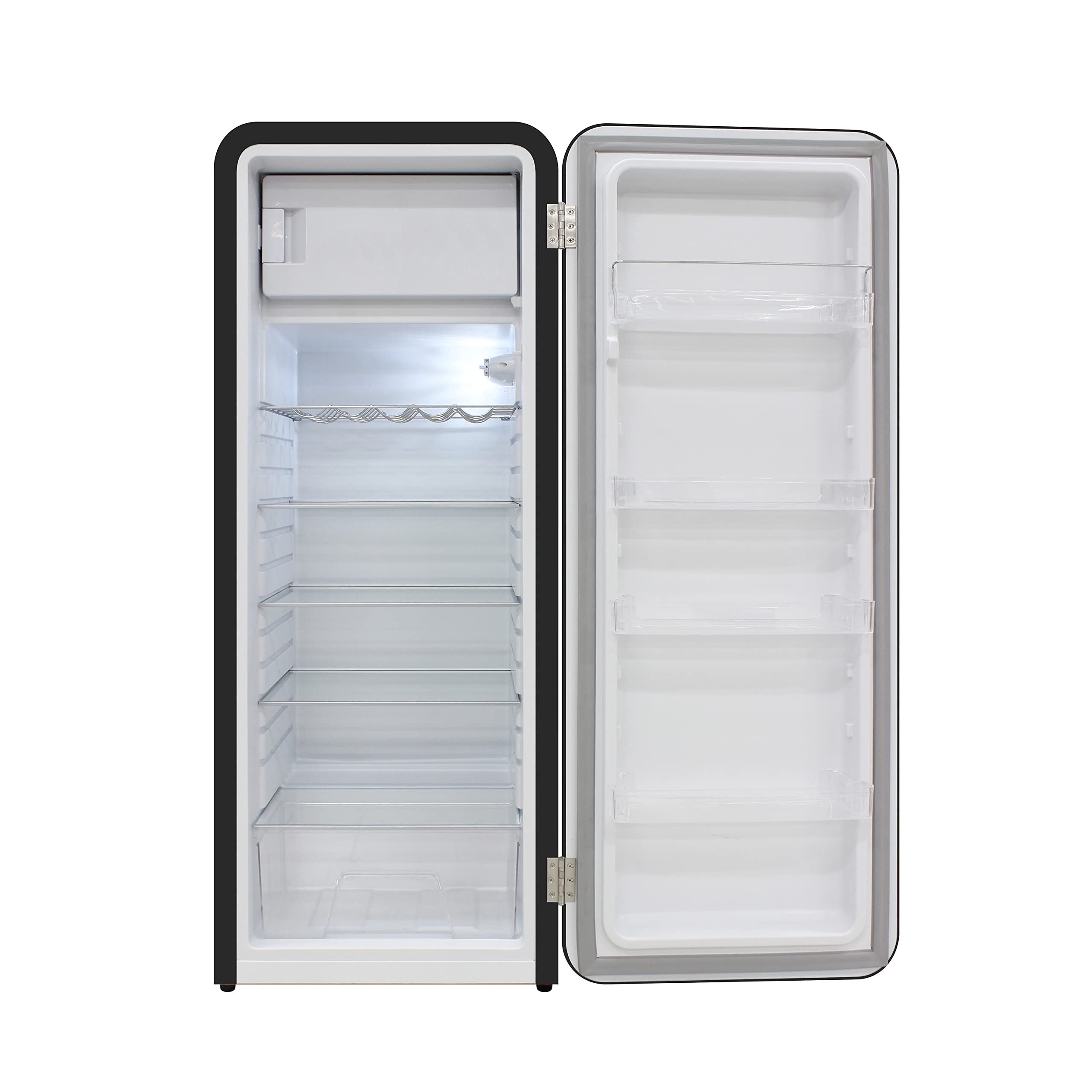 Brama Retro Fridge With Top Freezer 9.9 Cu.Ft. Full Refrigerator For Apartment, Condo, House, Kitchen, 24-Inch, Black on Fridge.com - View 5