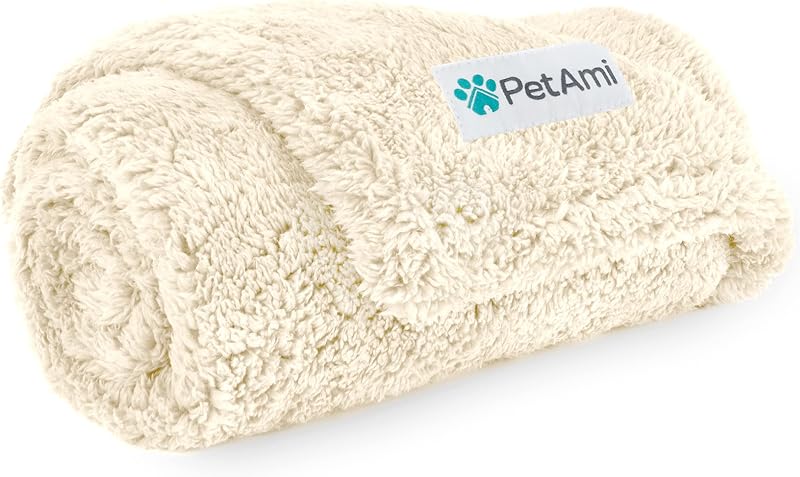 Manta Impermeável de Sherpa Fleece para Cães e Gatos PetAmi Bege 60,96 x 81,28 cm