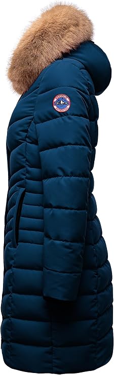 REPUBLIX Damen Gefütterte Dicke Glanz Winter Jacke Mantel Parka mit Kapuze RJ-8015