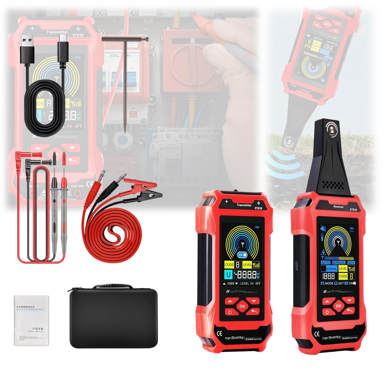Jazuaiao Et638 Professional 2 In 1 Cable And Multimeter For Accurate Electrical Fault Location In Various Settings Wiring Diagnostic Tool