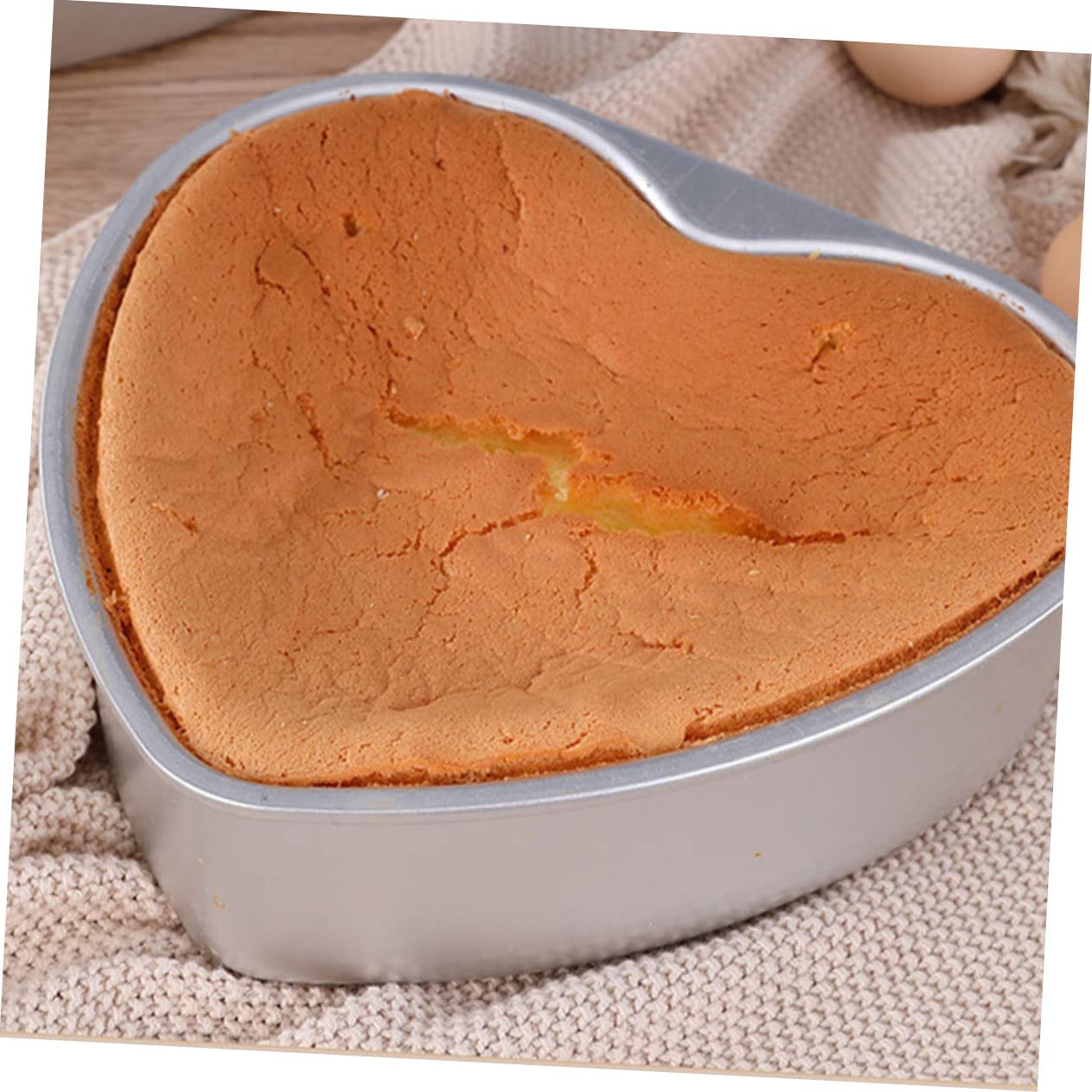COLLBATH Moule à Gâteau de Cœur 2 Pièces Alliage D'aluminium Argenté
