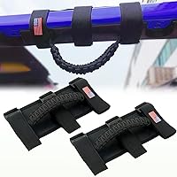 Vista 6 de Asas de agarre de barra antivuelco + mango de agarre para reposacabezas compatible con Jeep Wrangler JLU JK JKU TJ YJ TJ JT JL Sport Sahara Freedom