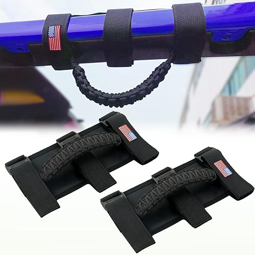 Vista 88 de 4 asas de agarre de barra antivuelco compatibles con Jeep Wrangler JLU JK JKU TJ YJ LJ JT JL y Gladiator JT 1987-2021 UTV y ATV, se adapta a barras