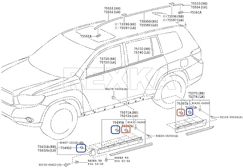 Miniatura 3 de Rexka Juego de 20 clips para guardabarros 75495-35010 75397-35010 compatible con Toyota Tacoma RAV4 Highlander FJ Cruiser