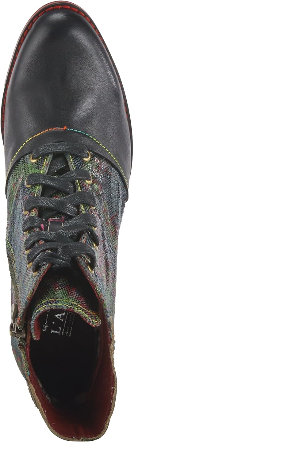 Spring Step L’Artiste Benatar Ankle Boots for Women – Hand-Painted Western Booties with Lace-Up & Zipper for All-Day Comfort