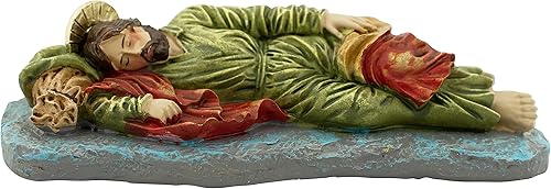 Estatua de San José pintada de 6 pulgadas de largo | Santo patrón de los padres, las familias y la iglesia universal | Gran regalo católico para la