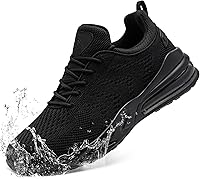 LARNMERN Men's Non-Slip Waterproof Work Sneakers - Slip Resistant Food Service Shoes, Comfortable Walking Slip-Ons