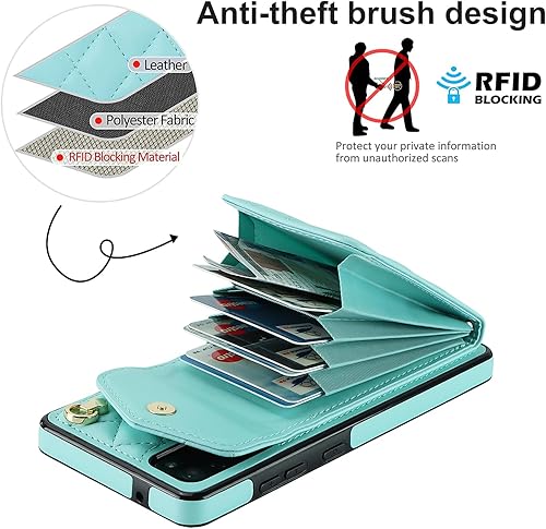 Miniatura 4 de Asuwish Funda de teléfono para Samsung Galaxy S20 FE 5G de 6.5 pulgadas con protector de pantalla y anillo RFID bloqueo tarjetero celular S 20 EF UW