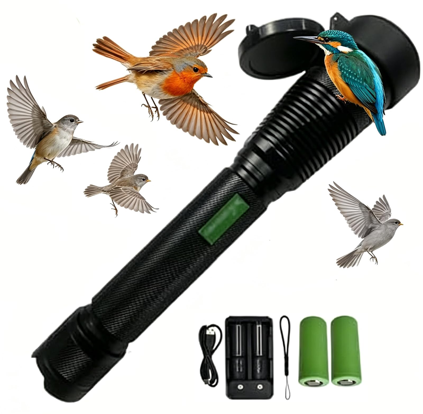Ahuyentador de aves láser portátil 2 en 1 con doble haz óptico de gran alcance