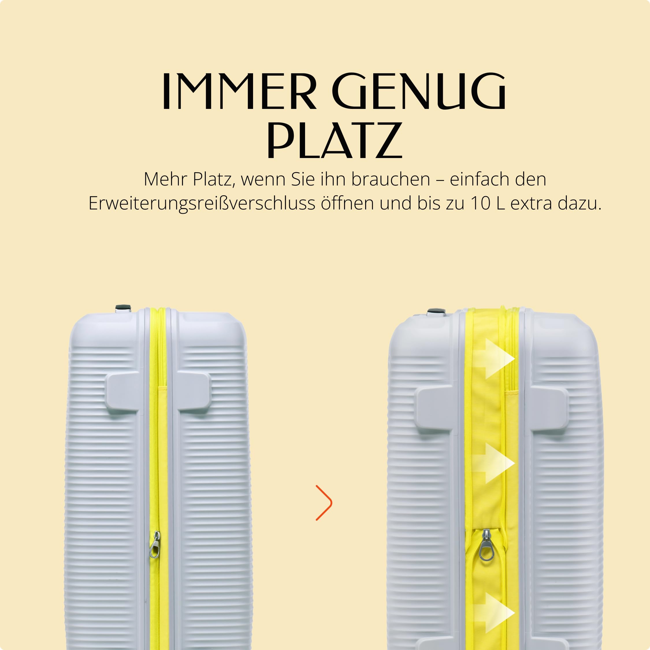 Eminent Finno Kofferset 3-Teilig, Erweiterbar, Hartschalenkoffer, 4 Rollen, Leicht, TSA Schloss, Handgepäck Mittel Groß, Reisekoffer Rollkoffer Urlaub Reise Grau