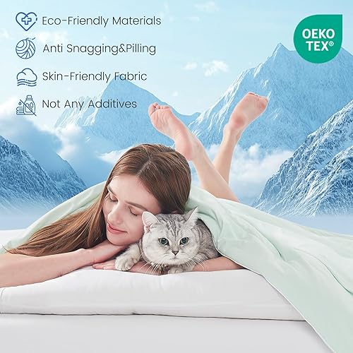 Miniatura 6 de Topcee Edredón refrescante tamaño Queen (90 x 90 pulgadas), manta refrescante eterna al tacto frío para personas que duermen con calor, Q-max>0.45