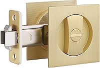 Vista 19 de EHOMEWARE Paquete de 1 cerradura de puerta de bolsillo negro mate, herrajes para puerta de bolsillo con llave igual, cerradura de puerta corredera