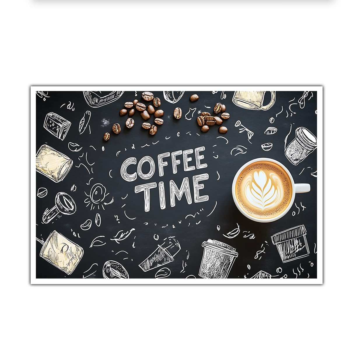 Coffee Time płótno sztuka ścienna fasolki kawiarnia kuchnia płótno plakat