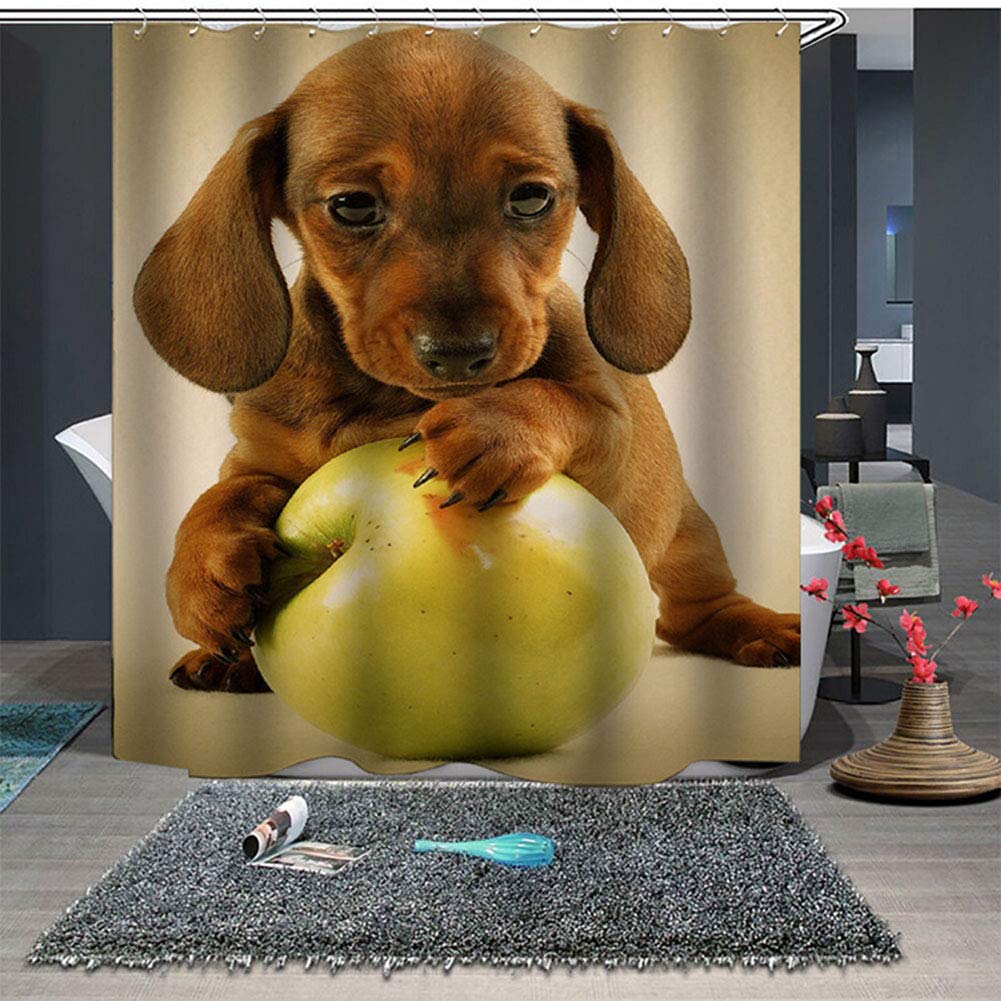 Rideau de douche rideau de polyester imperméable motif monde animal 150x180cm