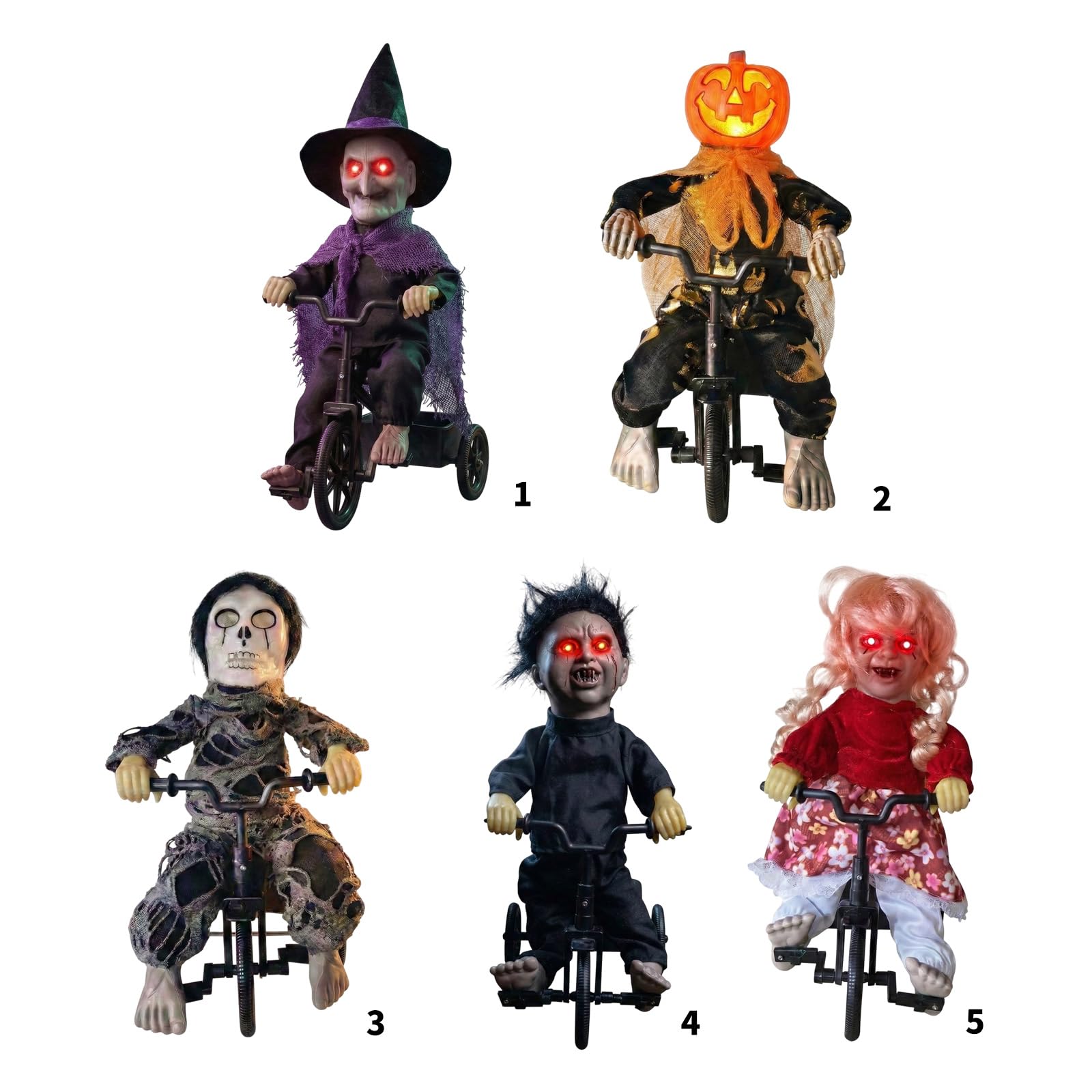 Unheimliche Halloween-Display-Figur, Fahrradschädel