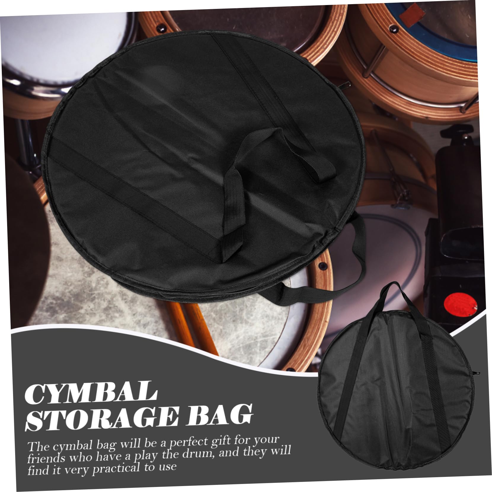 Bolsa para Platillos de Batería de 21 Pulgadas, Algodón y Tela Oxford Resistente al Desgaste, Adecuado para Transporte y Viajes