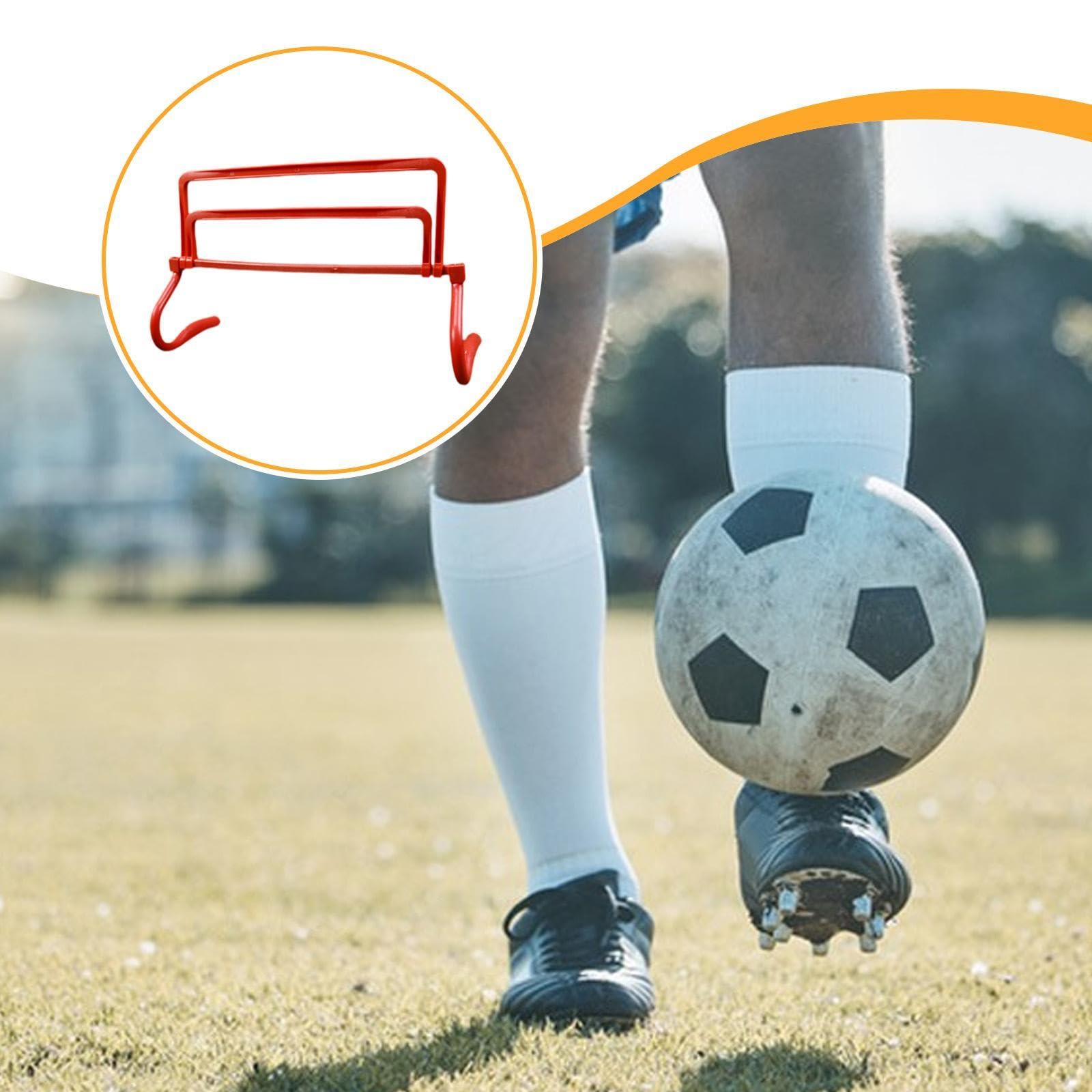 kowaku Agility Hurdle Speed and Agility Training Equipment Practice,Adjustable Height,for Running Indoor Outdoor,Coaching Kids, red