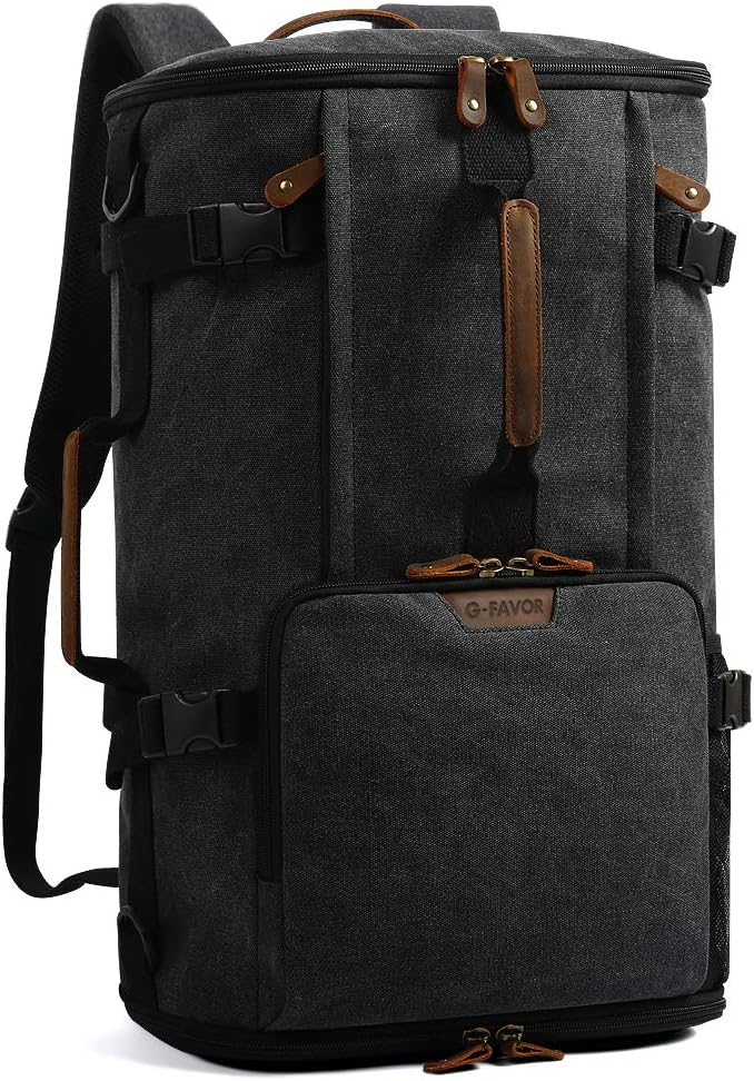 40L Travel Backpack for Men, Large Vintage Canvas Rucksack 3 in 1 Convertible Duffel Bag Carry On Backpack Fits for 17.3 Inch Laptop