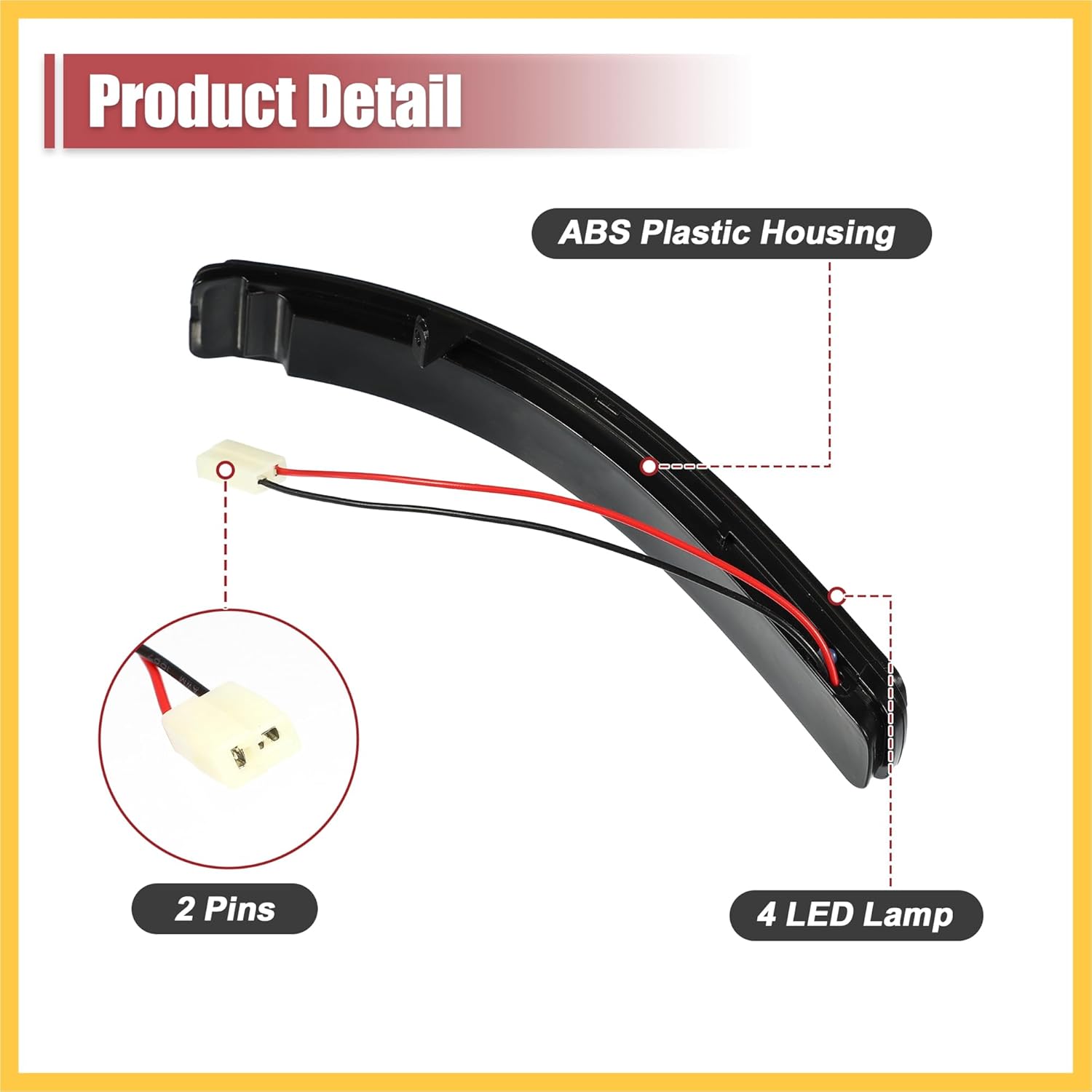 Car LED Front Left Right Side Mirror Turn Signal Light Fit for Ford Explorer 2011-2019 No.BB5Z-13B375-A/BB5Z-13B374-A - Pack of 2 Yellow Auto Replacement Parts