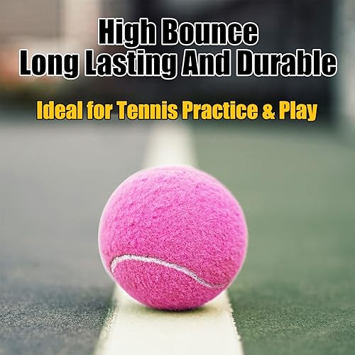 Miniatura 4 de GKK Pelotas de tenis, paquete de 12 pelotas de tenis duraderas a presión de fieltro amarillo, pelotas de tenis de entrenamiento de alto rebote para