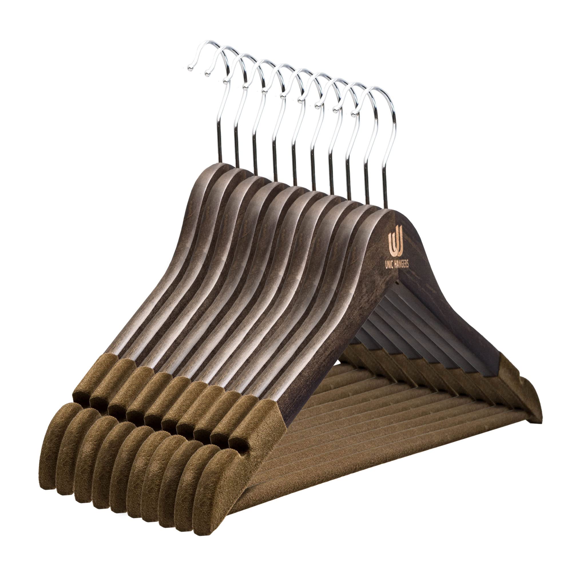 Buy Unic Wooden Non Slip Hangers 10 Pack Thin Hangers Velvet on