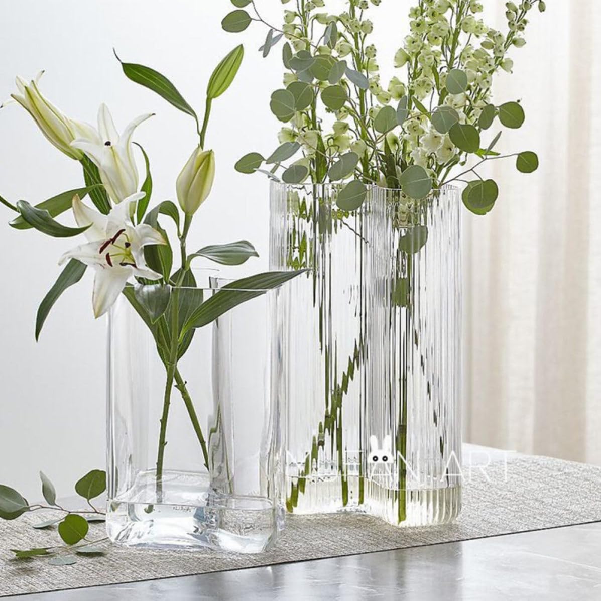 Vaso per Composizioni Floreali Contenitore Pratico in Vetro per Fiori Trasparente Stile Nordico Design Semplice e Bellezza Classica per Interni