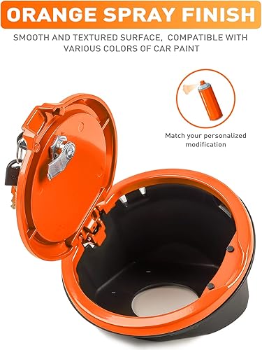 Miniatura 10 de Savadicar Cubierta de tapa de gas con bloqueo, puerta de tanque de llenado de combustible con cerradura compatible con Jeep Wrangler JL JLU
