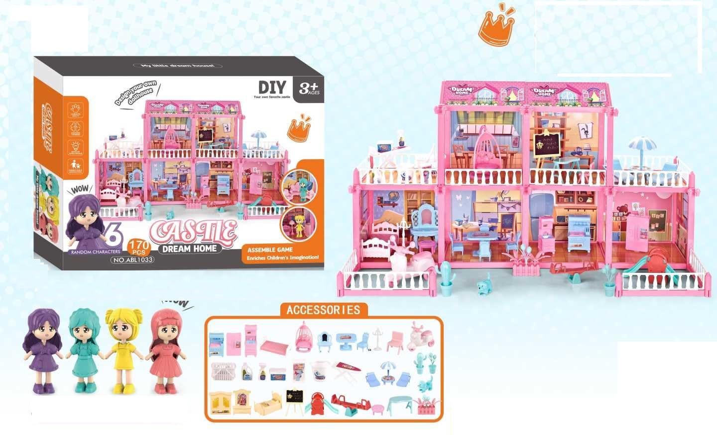 Beeneey New Doll House with Dolls Dream House Sets with 2 Dolls Rooms Furniture and Accessories DIY Building Pretend Play House for Girls (Multi_Pack of 1) (B0CXPV7G3T) Amazon Price History, Amazon Price Tracker