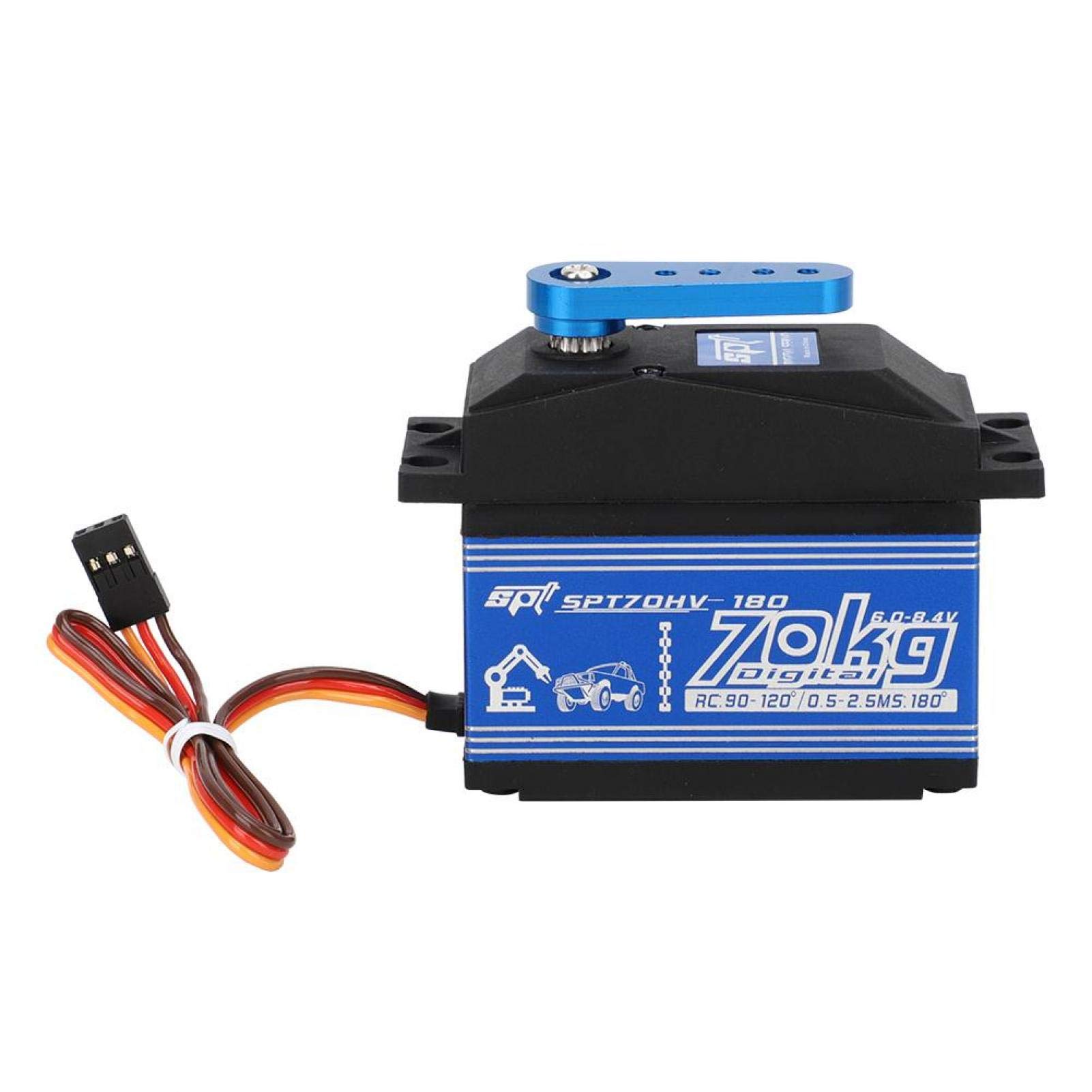 Voluxe RC Servo, Analog Servo, für 1/5 SPTZOHV180W 70KG Fernbedienung RC Car RC Spielzeug Zubehör Wasserdicht für Rc Flugzeug Rc Spielzeug(Black)