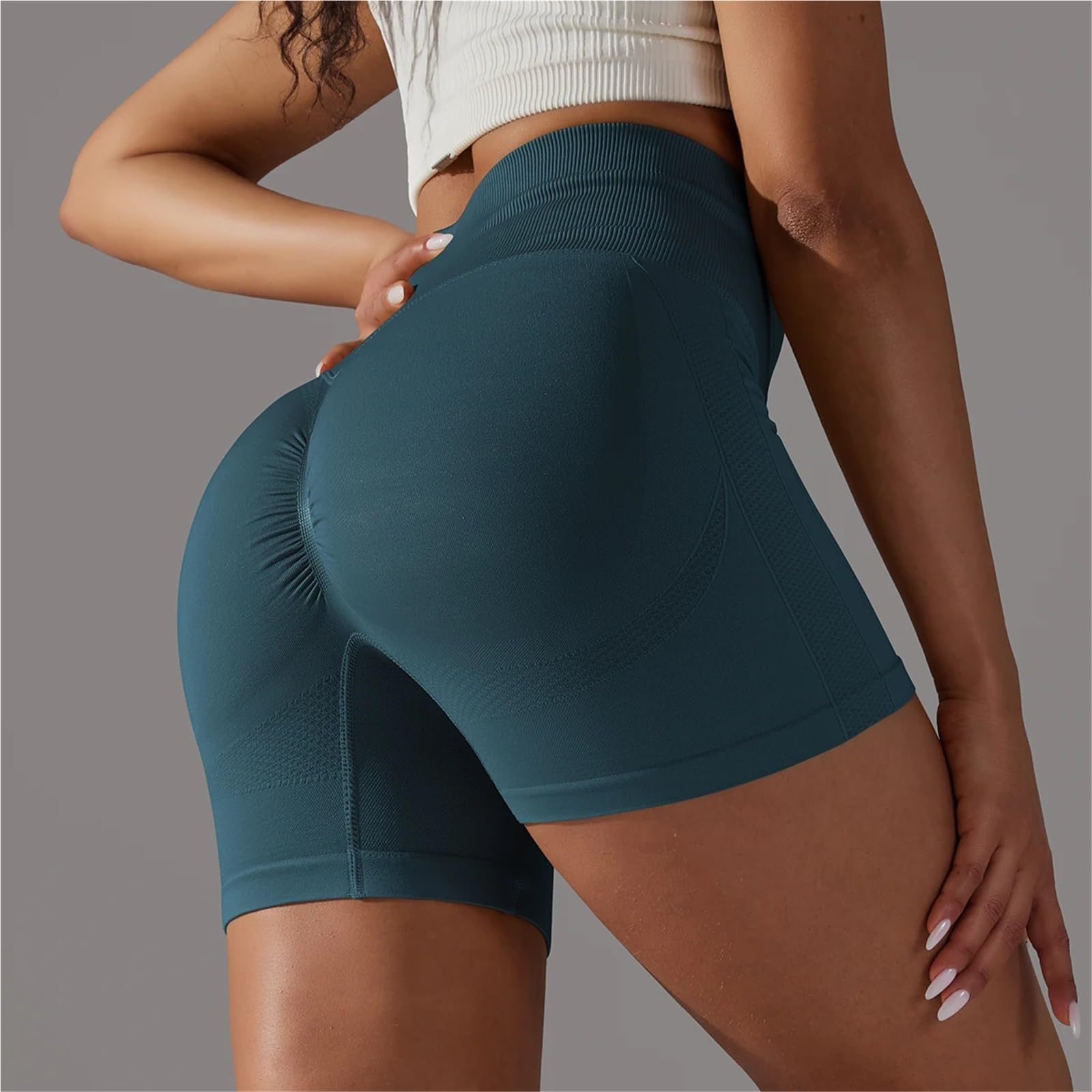 Pantalones cortos de yoga para mujer, para correr, ciclismo, transpirables, cintura alta, para verano, entrenamiento, gimnasio, mallas elásticas