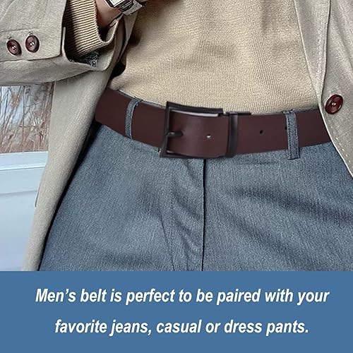 Miniatura 3 de Cinturón de cuero reversible para hombre, cinturón de 1 14 pulgadas de ancho, cinturones de cuero para jeans