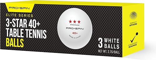 Miniatura 32 de PRO-SPIN Pelotas de ping pong – Pelotas de tenis de mesa blancas de 3 estrellas Alto rendimiento 40+ ABS de calidad profesional Máxima