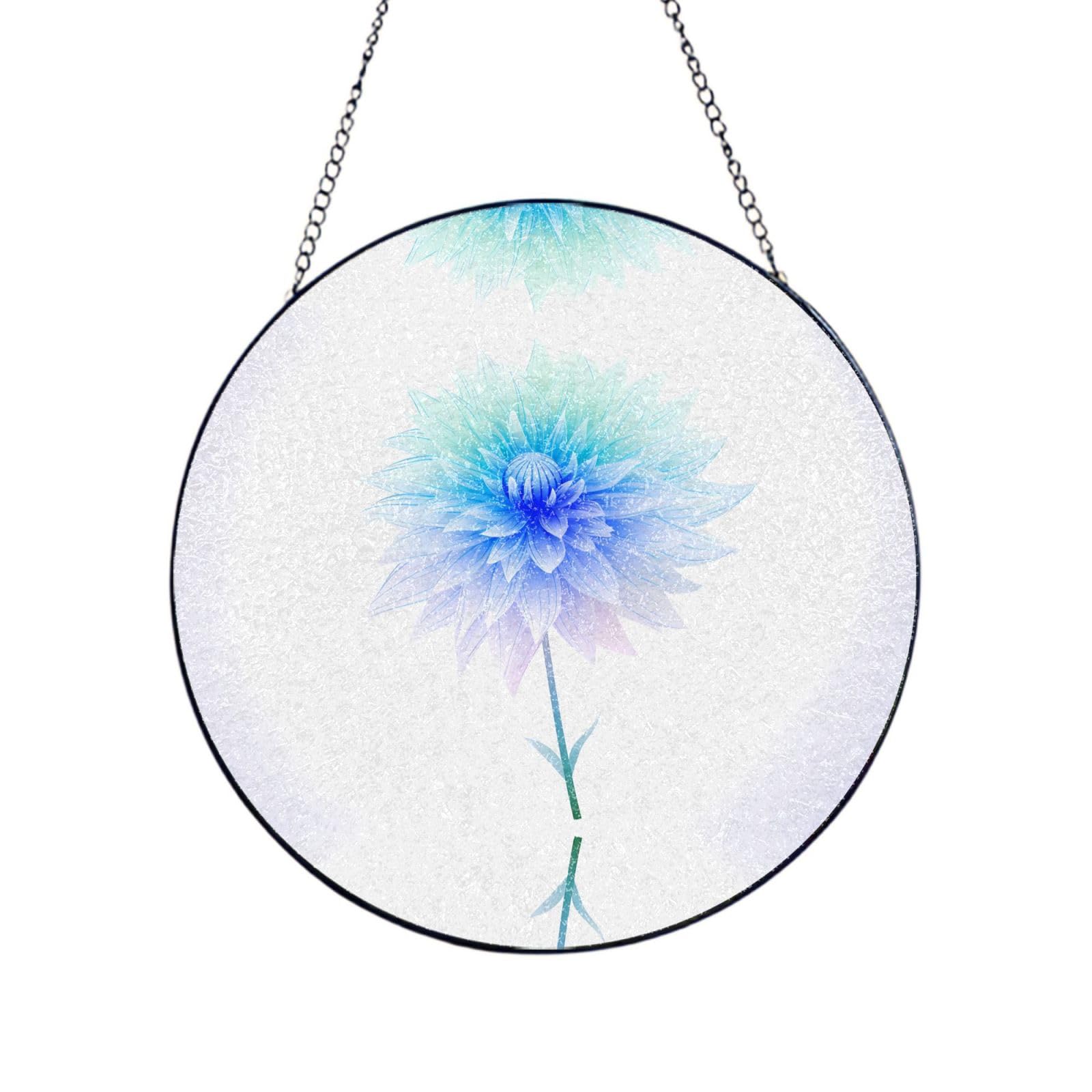 Phayah A Flower Print Glass Window Hanging Sun Catchers Suncatcher Decor For Birthday For Home Garden Porch 4in（10cm）