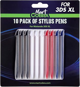 Mart Cobra Nintendo 3DS XL Stylus 10 Pack - 10 Colorful Small Stylist Pencils - Stylus Pencil Compatible with Original 3DS XL Games and Console - Accessories Replacement Pen