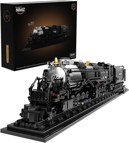 Nifeliz Locomotora Big Boy, juego de bloques de construcción de locomotora de vapor articulada, kit de exhibición de tren de vapor legendario para
