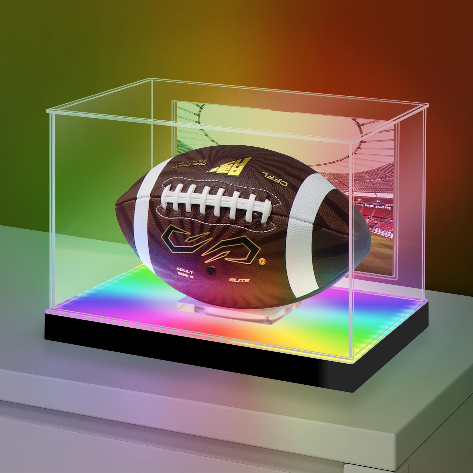 Football Display Case with RGBW LED Light