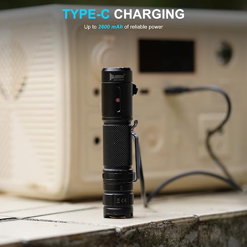 WUBEN C3 Torch LED Rechargeable, 1200 Lumens Mini Torch Extremely Bright Tactical IP68 Waterproof Small Torch, 6 Light Modes Flashlight Torch for Outdoor Camping Hiking Emergency - 5