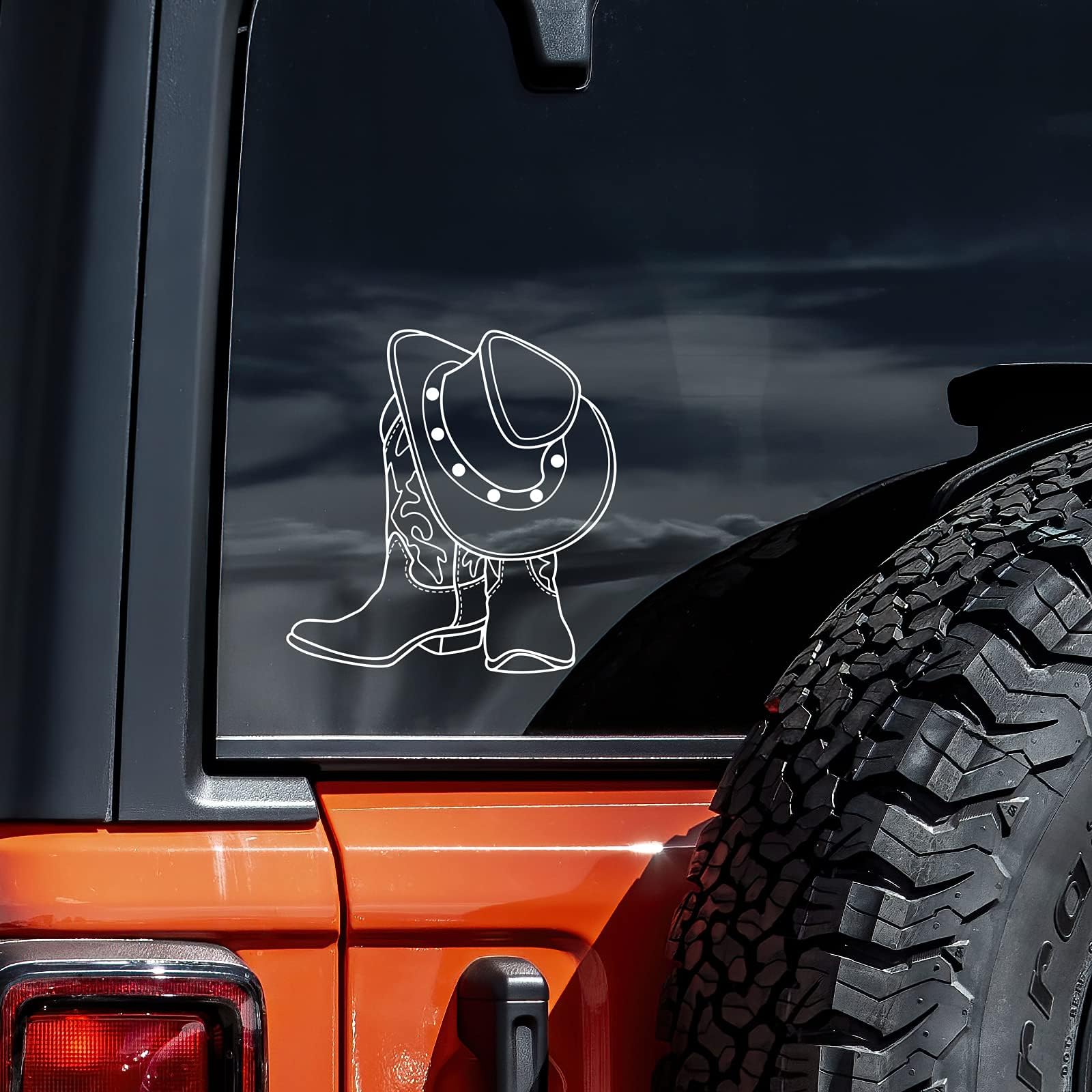 Cowboy Boots Decal Vinyl Sticker Auto Car Truck Wall Laptop | White | 5" x 5.5"