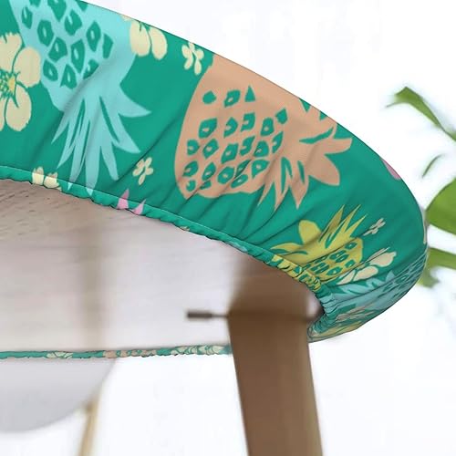 Miniatura 6 de Famame Pineapples - Mantel redondo ajustable con protector elástico, impermeable, a prueba de aceite, para mesa de cocina, cena, se adapta a 40-44