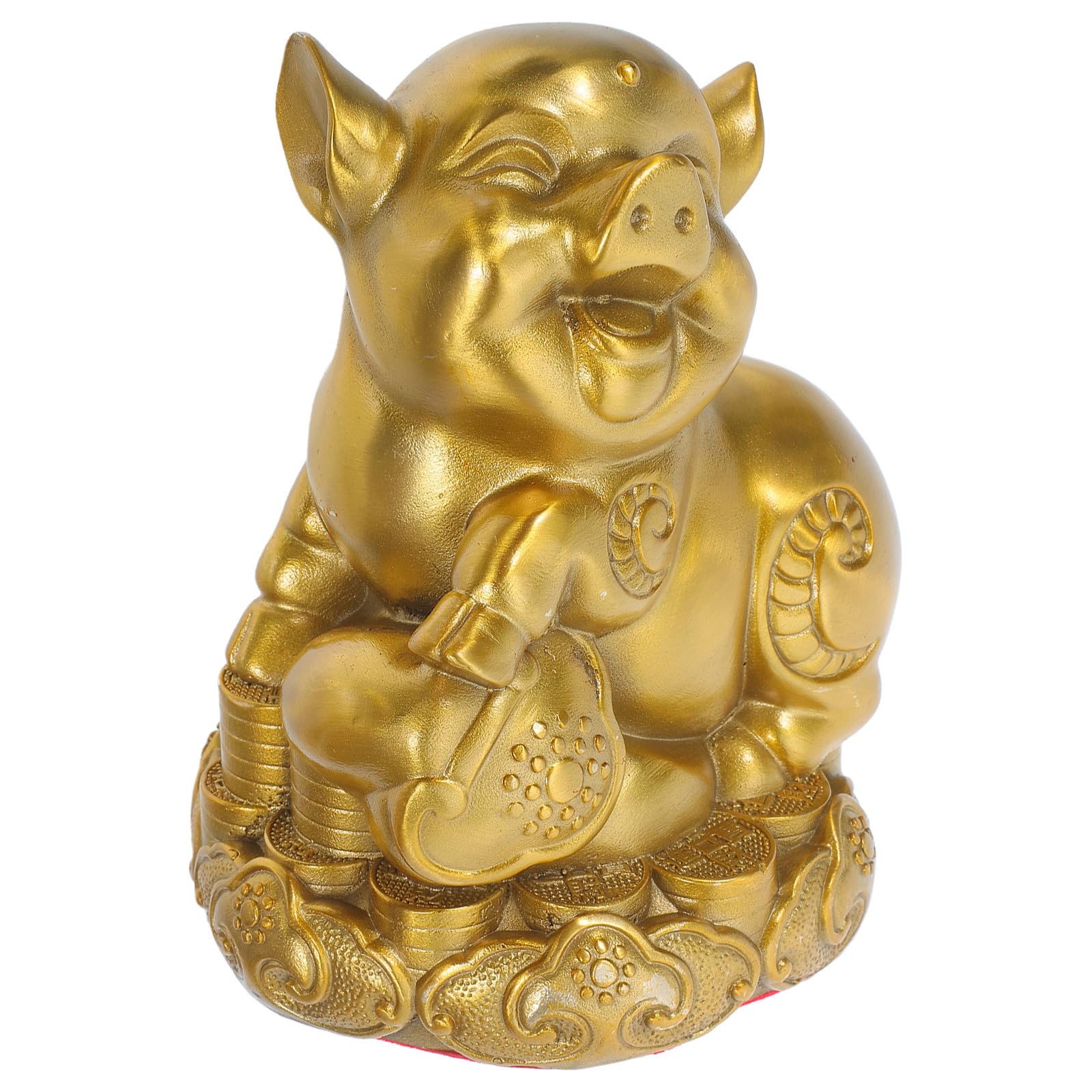 UKCOCO Elegante Kleine Messing Schwein Figur als Feng Shui Glücksbringer für Schreibtisch mit Künstlerischem Chinesischem Stil und Minimaler Pflege