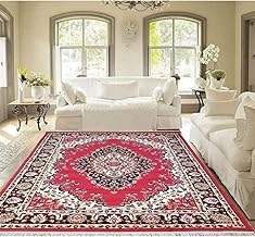 CARPETENT Carpet 3x5 FEET Soft Anti-Slip Carpet - Premium Polypropylene Material | Modern Home Décor Rug for Living Room, Bedroom & Office Spaces Red Colour