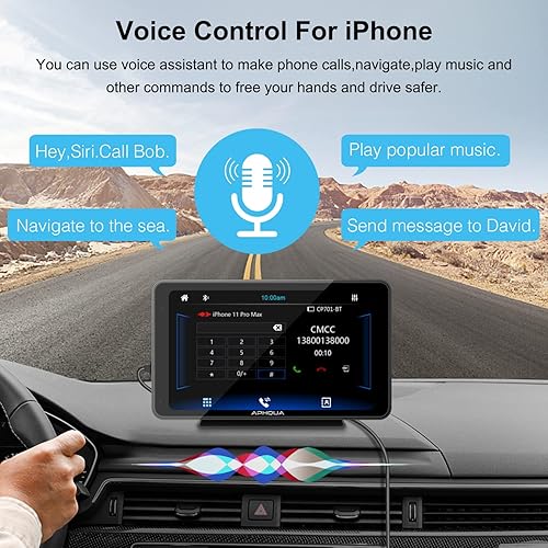 Miniatura 4 de APHQUA - Estéreo para automóvil con cámara de respaldo compatible con Carplay y Android Auto pantalla táctil de 7 pulgadas receptor de audio para