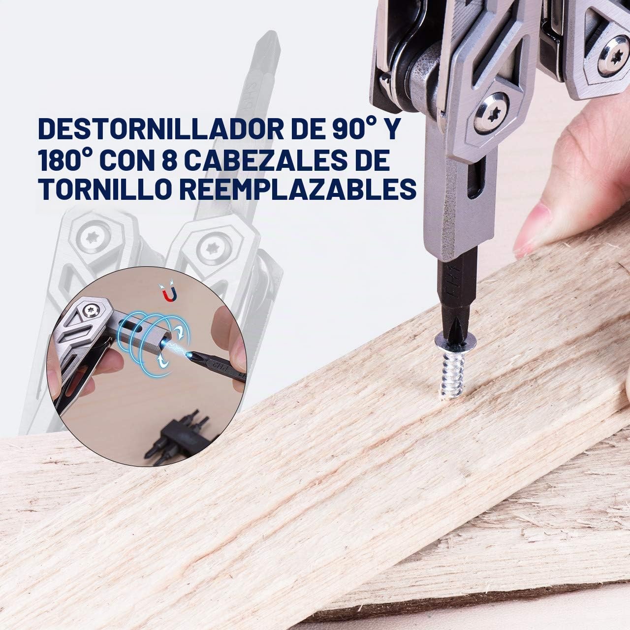 Regalos para Hombres Mujer, BIBURY Multiherramienta de Alicates 21 en 1 con juego de destornilladores, Navaja Multiusos Herramienta Multiusos para Camping, Reparación, Senderismo - Flash