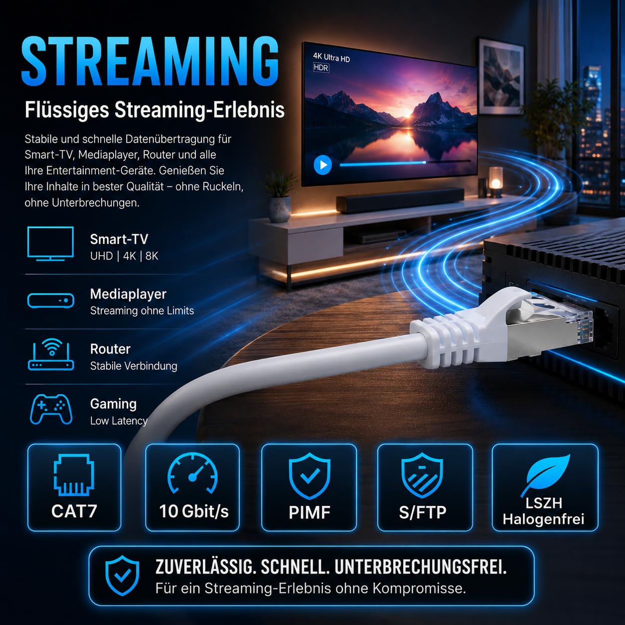 1aTTack.de CAT7 kabel LAN / 20 x 2 m - biały/kabel CAT 7 PIMF S/FTP kabel sieciowy Ethernet 10 Gbit/s z wtyczką Cat 6a RJ45 LSZH