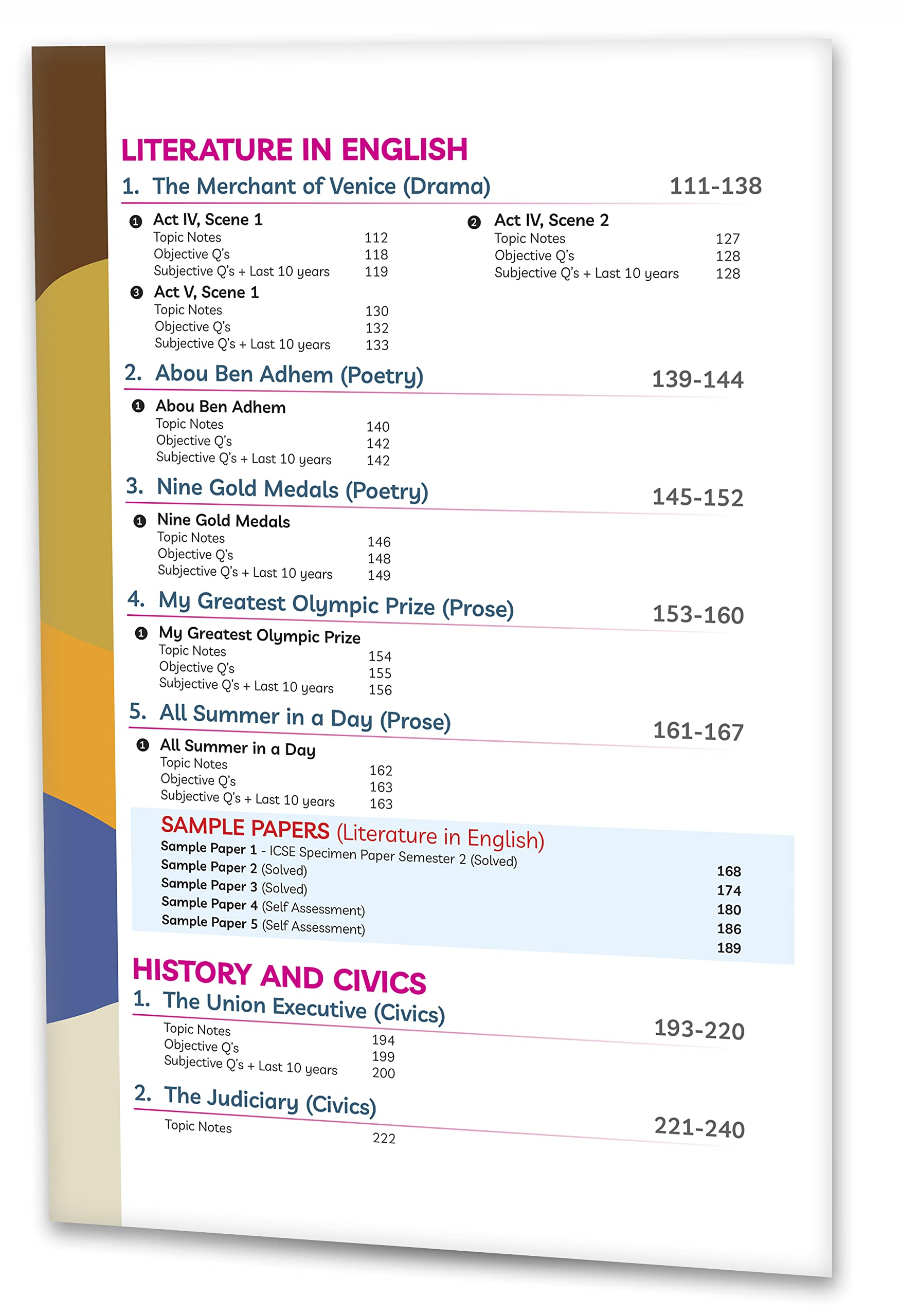 EDUCART ICSE Class 10 Final Guidebook Semester 2 Volume 1 (Question Bank + Sample Papers Combined) 2022 - History & Civics, Geography, English Paper 1 & Paper 2 1