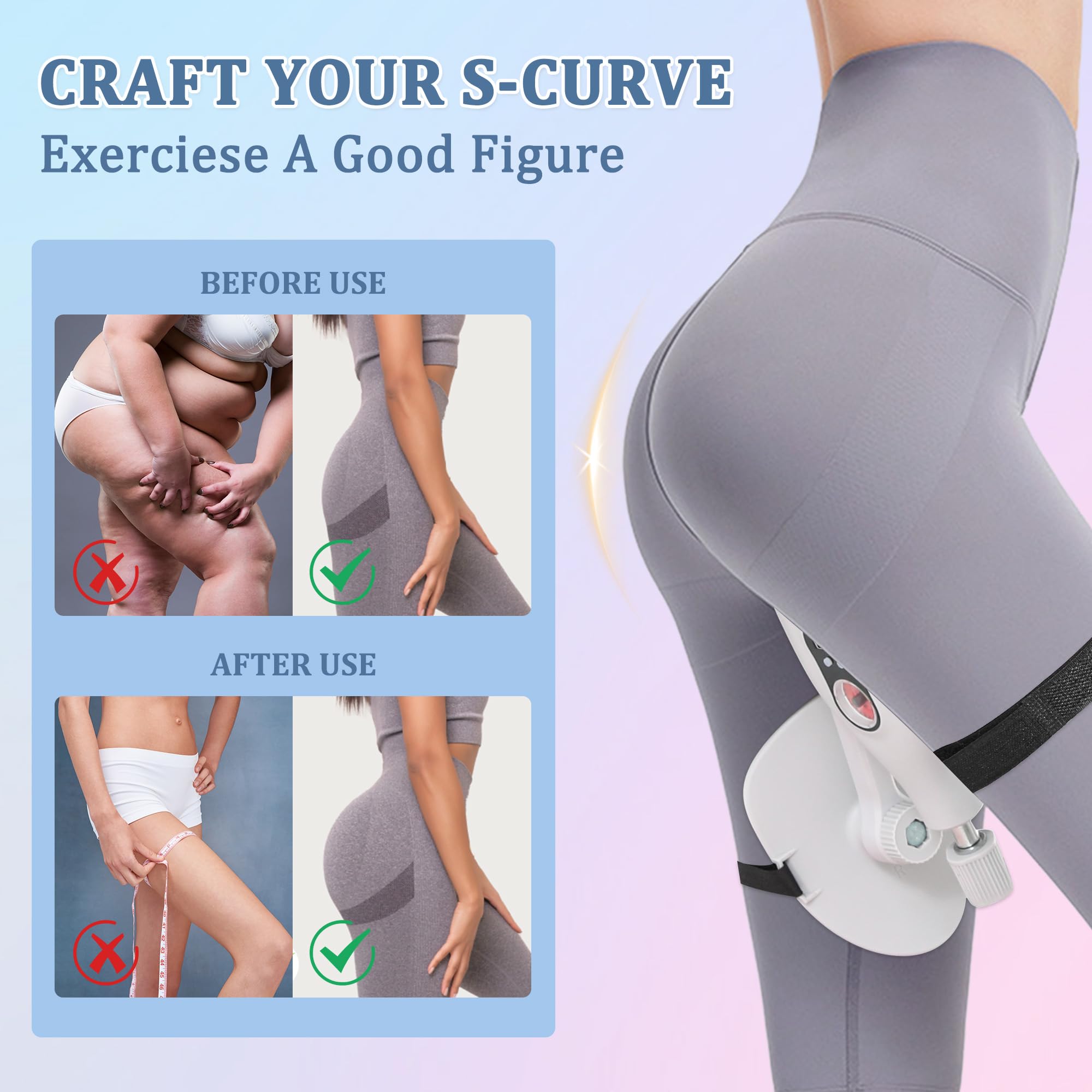 Thigh Trainer Avec Compteur – Exerciceur De Cuisses Et Périnée, Résistance 7-14 Kg, Antidérapant, Pour Femme