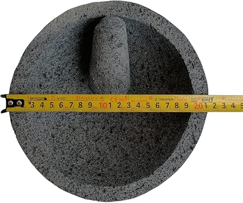 Miniatura 6 de Molcajete bowl. Mexican mortar. 8 inch diameter. Volcanic stone.