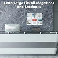 Vista 6 de Soporte acrílico para folletos, 3 revistas y 6 soportes para folletos, soporte de pared transparente para folletos, soporte de pared para folletos