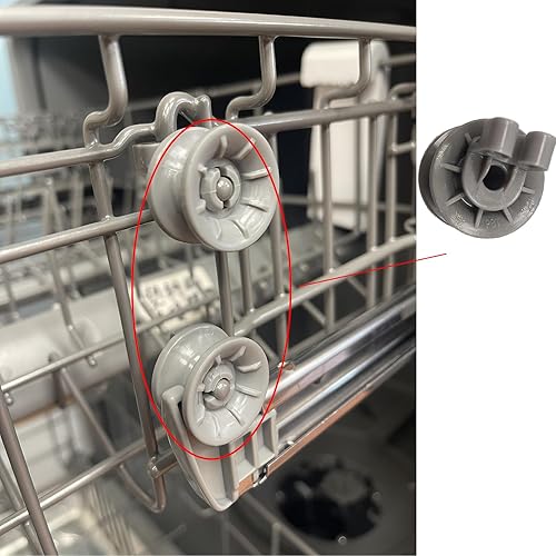 Miniatura 3 de Rodillo de estante para lavavajillas DD82-01426A (paquete de ocho unidades), ruedas de riel central para lavavajillas, repuesto para Samsung modelo